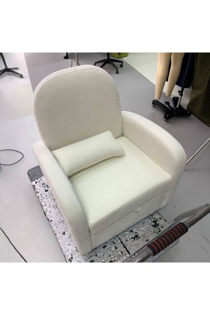 Living and Home Swivel Chenille Upholstered Single Sofa Armchair in Beige - image 1