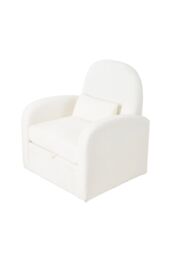 Living and Home Swivel Chenille Upholstered Single Sofa Armchair in Beige - thumbnail 4