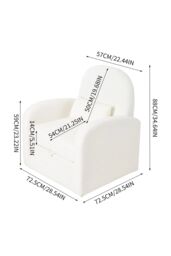 Living and Home Swivel Chenille Upholstered Single Sofa Armchair in Beige - thumbnail 9