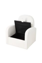 Living and Home Swivel Chenille Upholstered Single Sofa Armchair in Beige - thumbnail 3