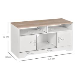Wyld Haus Tadori 105cm White & Wood TV Console 2 Doors Open Shelves - thumbnail 4