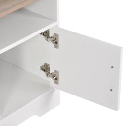 Wyld Haus Tadori 105cm White & Wood TV Console 2 Doors Open Shelves - thumbnail 9