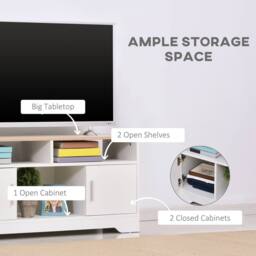Wyld Haus Tadori 105cm White & Wood TV Console 2 Doors Open Shelves - thumbnail 5