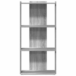 Berkfield Home Bookcase 3-Tier Grey Sonoma 60x30x120 cm Engineered Wood - Size: 60 x 30 x 120 cm - thumbnail 4