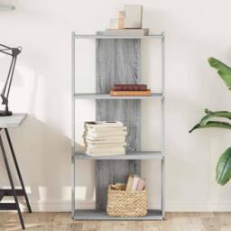 Berkfield Home Bookcase 3-Tier Grey Sonoma 60x30x120 cm Engineered Wood - Size: 60 x 30 x 120 cm - thumbnail 3