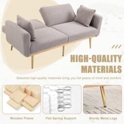 Direct Wicker Modern Teddy Fabric 2-seater Sofa with 3-speed Adjustable Backrest in Grey - Size: 2 Seater - thumbnail 6