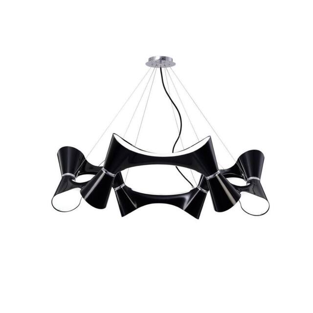 Netlighting Ora Pendant Light Gloss Black 12 Light E27 Acrylic Chrome - image 1