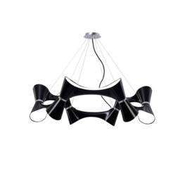 Netlighting Ora Pendant Light Gloss Black 12 Light E27 Acrylic Chrome