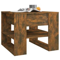 Berkfield Home Coffee Table Smoked Oak 55.5x55x45 cm Engineered Wood in Brown - thumbnail 6