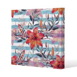 Benjamin Tate Design Bouquet of watercolor tiger lilies (Canvas Print) / 46 x 46 x 4cm in Natural - Size: 46 x 46 x 4 cm - thumbnail 1