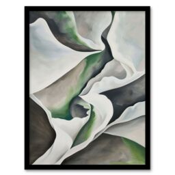 "Artery8 Fabric Folds Green Grey Abstract Watercolour Framed Art Print - Size: W12"" x H16""" - thumbnail 1