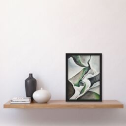 "Artery8 Fabric Folds Green Grey Abstract Watercolour Framed Art Print - Size: W12"" x H16""" - thumbnail 4
