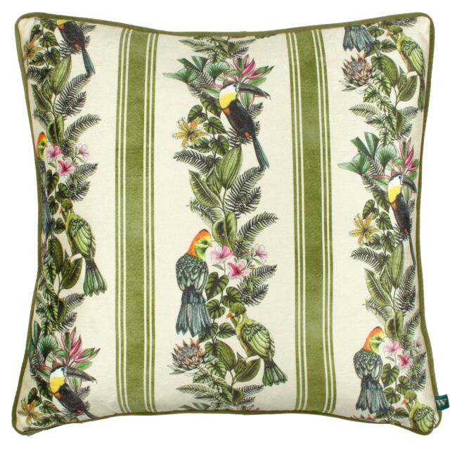 Wylder Tropics Leilani Lei Tropical Piped Polyester Filled Cushion - Size: 43 cm x 43 cm - image 1