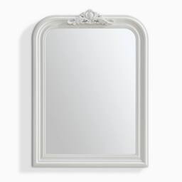 FurnitureboxUK Francis White Wood Large 110x74cm Overmantle Arch Mirror - Size: 110x74 cm - thumbnail 3