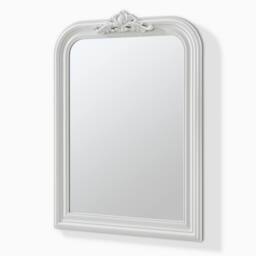 FurnitureboxUK Francis White Wood Large 110x74cm Overmantle Arch Mirror - Size: 110x74 cm - thumbnail 4