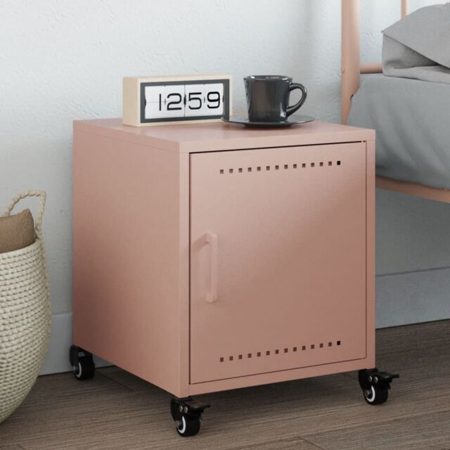 Berkfield Home Bedside Cabinet Pink 36x38.5x43.5 cm Steel - image 1