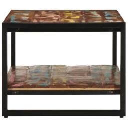 Berkfield Home Coffee Table Multicolour 90x50x38 cm Solid Wood Reclaimed - Size: 90 x 50 x 38 cm - thumbnail 5