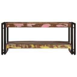 Berkfield Home Coffee Table Multicolour 90x50x38 cm Solid Wood Reclaimed - Size: 90 x 50 x 38 cm - thumbnail 4