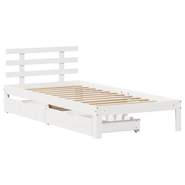 Berkfield Home Decorative Bed Frame with Drawers without Mattress White 100x200 cm - image 1