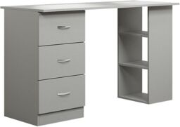 Harmin 120cm Desk PC Table Workstation with 3 Shelf & 3 Drawers in Light Grey - thumbnail 6