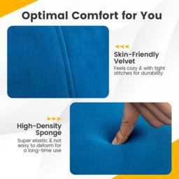Costway Modern Rolling Accent Chair Upholstered Leisure Chair 360° Swivel Armchair in Blue - thumbnail 5
