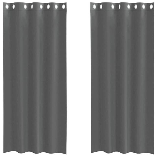 Berkfield Home Voile Curtains with Grommets 2 pcs Dark Grey 140x245 cm - image 1