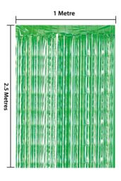 Netagon Metallic Tinsel Curtain 2.5M x 1M Green - thumbnail 3