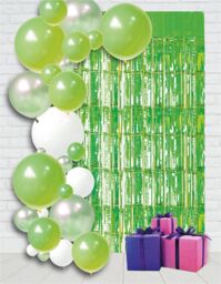 Netagon Metallic Tinsel Curtain 2.5M x 1M Green - thumbnail 6