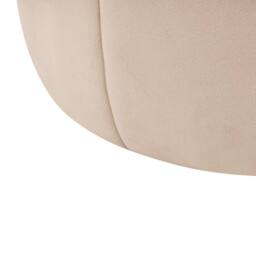 Wyld and Coco Beige Velvet Round Pouffe - Versatile Footstool and Extra Seat - thumbnail 6