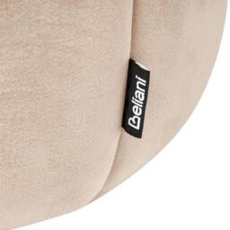 Wyld and Coco Beige Velvet Round Pouffe - Versatile Footstool and Extra Seat - thumbnail 5