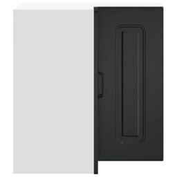 Berkfield Home Kitchen Wall Corner Cabinet Kalmar Black Engineered Wood - thumbnail 6