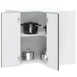 Berkfield Home Kitchen Wall Corner Cabinet Kalmar Black Engineered Wood