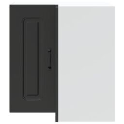 Berkfield Home Kitchen Wall Corner Cabinet Kalmar Black Engineered Wood - thumbnail 4