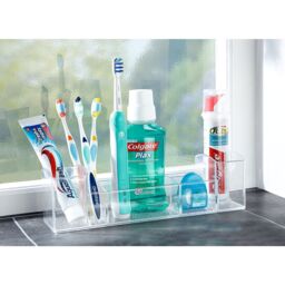 mysmartbuy Multi-Compartment Bathroom Organiser - 8 Section Clear Plastic Caddy - thumbnail 2