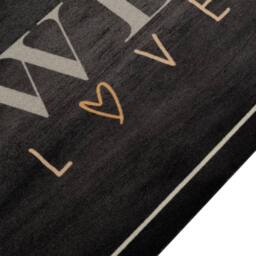 Berkfield Home Kitchen Rug Washable Coffee Text 60x300 cm Velvet in Black