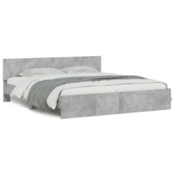 Berkfield Home Bed Frame without Mattress Concrete Grey 180x200 cm Super King - thumbnail 2