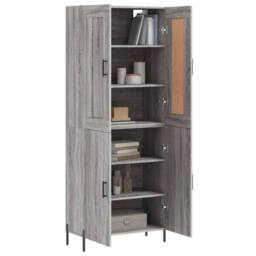 Berkfield Home Highboard Grey Sonoma 69.5x34x180 cm Engineered Wood - thumbnail 3
