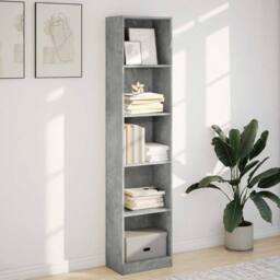 Berkfield Home Decorative Bookcase Concrete Grey 40x24x176 cm Engineered Wood - Size: 40 x 24 x 176 cm - thumbnail 1