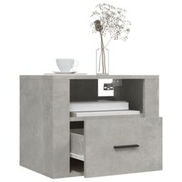 Berkfield Home Wall-mounted Bedside Cabinets 2 pcs Concrete Grey 50x36x40 cm - Size: 50 x 36 x 40 cm - thumbnail 4