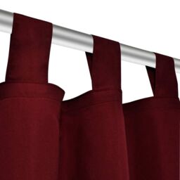 Berkfield Home 2 pcs Bordeaux Micro-Satin Curtains with Loops 140 x 245 cm in Red - thumbnail 4