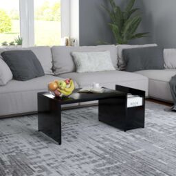 Berkfield Home Coffee Table Black 90x45x35 cm Engineered Wood - Size: 90 x 45 x 35 cm - thumbnail 1