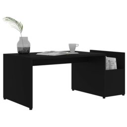 Berkfield Home Coffee Table Black 90x45x35 cm Engineered Wood - Size: 90 x 45 x 35 cm - thumbnail 3