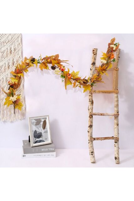 Living and Home Fall Maple Leaves Garland Decoration 180cm Artificial Fall Foliage Garland for Halloween Thanksgiving in Yellow - image 1