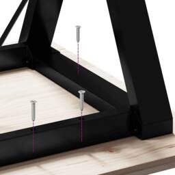 Berkfield Home Dining Table Legs Y-Frame 60x50x73 cm Steel in Black - Size: 60 x 50 x 73 cm - thumbnail 8