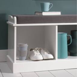 Nöa and Nani Stockholm Storage Bench with 3 Brown Baskets in White - thumbnail 3