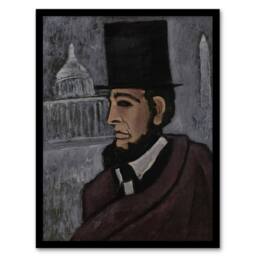 Artery8 Weary of the Truth Abraham Lincoln Hartley Framed Wall Art Print in Grey - Size: A4 - thumbnail 1