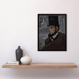 Artery8 Weary of the Truth Abraham Lincoln Hartley Framed Wall Art Print in Grey - Size: A4 - thumbnail 2