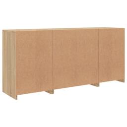 Berkfield Home Sideboard with LED Lights Sonoma Oak 142.5x37x67 cm in Tan - thumbnail 8