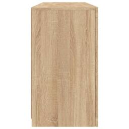 Berkfield Home Sideboard with LED Lights Sonoma Oak 142.5x37x67 cm in Tan - thumbnail 7