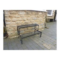 Poppyforge 2 Tier Garden Pot Stand - Steel - L43.2 x W82.5 x H50.8 cm - Black - thumbnail 1